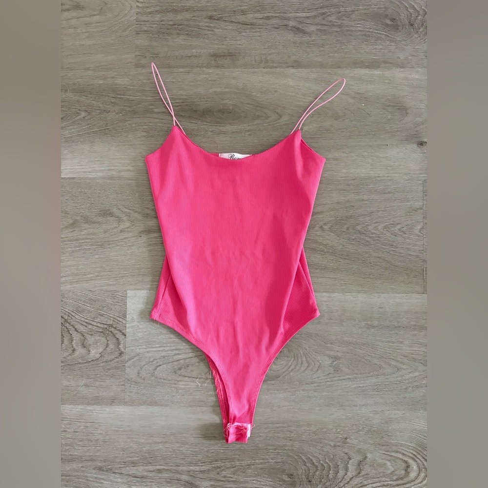 Pink Ribbed Bodysuit